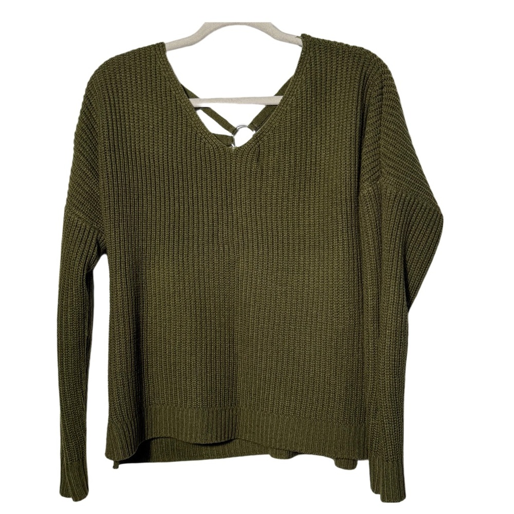 Say What? Olive V-Neck Sweater